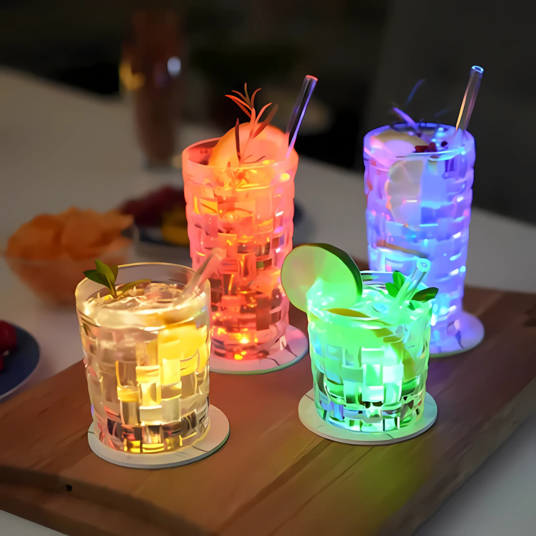 LED-bordskåner til drinks | Farverig belysning